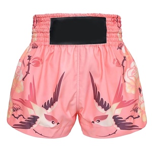 Pantalones cortos de boxeo de poliéster/algodón transpirables de satén rosa al por mayor, impresión por sublimación personalizada, golondrina para mujeres y hombres - Product Image 1