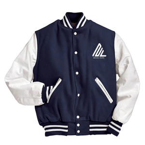 Chaqueta universitaria de talla grande con letras de béisbol al por mayor para hombre de último diseño, manga de cuero de chenilla negra con cuerpo de lana para invierno - Product Image 2