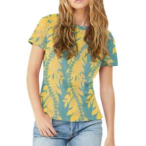 Camiseta Sublimada para Mujer, 100% Algodón/Poliéster, Corte Ajustado, Verano, Informal, Servicio OEM, Secado Rápido, Colores Personalizados - Product Image 2