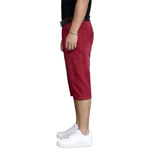 Shorts Casuales Azules de Mezclilla Ajustados con 28% Poliéster, 70% Algodón, 2% Elastano, Dobladillo Invertido, Presillas para Cinturón y Bordado con Lavado de Color - Product Image 3