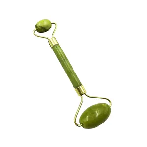 Rouleau de jade Myrva à double tête avec cadre métallique, outil de massage du visage - Product Image 5