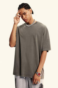 T-shirts et shorts pour hommes en coton 100% de haute qualité, streetwear, t-shirts imprimés surdimensionnés avec technique de teinture unie, style décontracté - Product Image 3