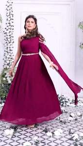 นักออกแบบล่าสุดหนักเทียม Georgette ปาร์ตี้ทํางานมือสวมชุดโดยโซน Fab - Product Image 2