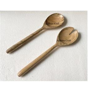 Tendance Design Résine Poignée Salade Serveur Cuillère Fourchette Ensemble Personnalisé Salade Outils Cuillère Fourchette Vaisselle Couverts En Bois - Product Image 6