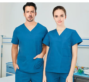 Wholesale Summer-Design Promotional Nursing Scrubs Unisex Short Sleeve Spandex Hospital Uniforms Women's <b>Doctor</b> Scrub <b>Sets</b> - Product Image 6