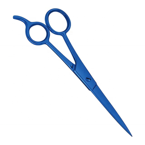 Professional Beauty Hair Barber Scissor Blue Color Coated German Steel Straight <b>Razor</b> Barber Hair Cutting Scissor - Product Image 2