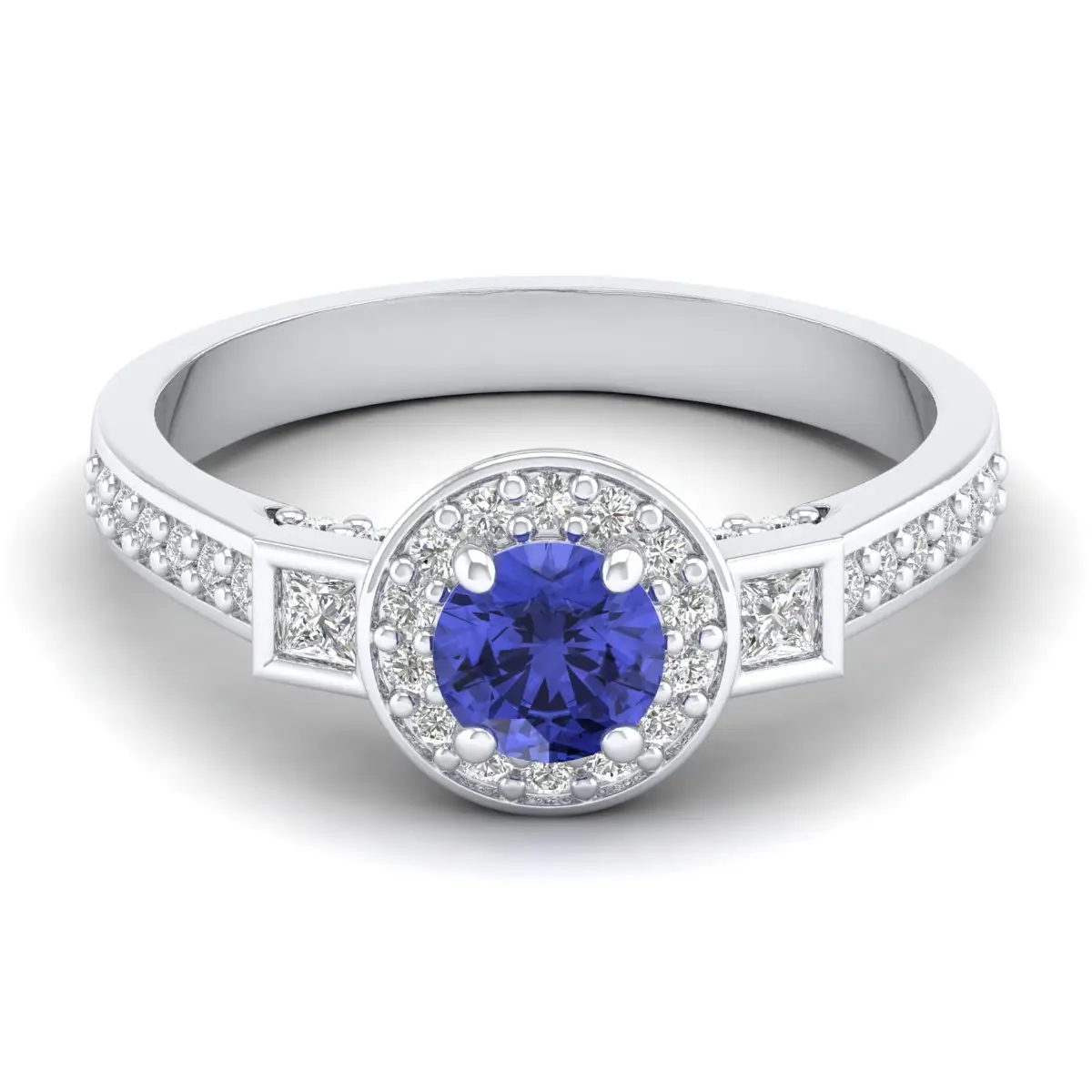 Thiết Kế Mới 925 Sterling Silver Nhẫn Cưới Tự Nhiên Moissanite Và Tanzanite Đá Quý Nhẫn Kỷ Niệm Quà Tặng Đồ Trang Sức Mỹ