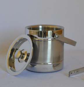 Seau à Glace Fantaisie en Acier Inoxydable Brillant à Double Paroi Insulé Style Unique Noir Texture Antique Seau à Glace de Haute Qualité - Product Image 4