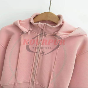 Sweat à capuche d'hiver de haute qualité 100% coton pour femmes, manches longues, logo imperméable sur le devant, prix raisonnable, fortement recommandé - Product Image 4