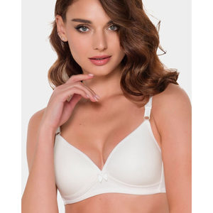 Soutien-gorge triangle rembourré sans armatures en coton 420, respirant, réglable avec fermeture à crochet, sans couture, motif uni, confortable, sans fil - Product Image 2