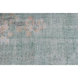 พรมตุรกีวินเทจ ขนาด 2.3x6.1 ฟุต พรมขนสัตว์สีเขียวลายปะติด - Product Image 5