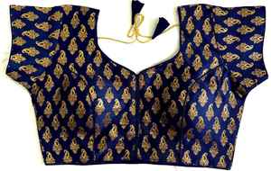 <b>Blouse</b> material banarasi <b>silk</b> <b>Blouse</b> has froent open paterrn No hook in this <b>blouse</b> O-Neck <b>Blouse</b> - Product Image 5