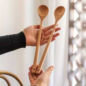 Cuillère en bois artisanale de haute qualité écologique et élégante pour remuer le mélange et tester l'utilisation d'une finition en bois naturel - Product Image 4