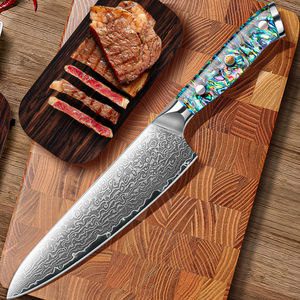 Couteau de chef en acier Damas, style japonais, avec manche ergonomique - Product Image 1
