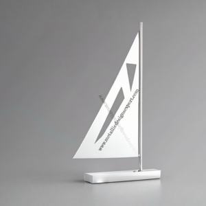 Pieza de Arte de Metal de diseño geométrico de velero de aluminio de estilo náutico moderno para el hogar y la Oficina, acentos decorativos al por mayor - Product Image 6