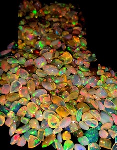 Cabujón de ópalo etíope de fuego Welo, fabricación de joyas de piedras preciosas sueltas de súper alta calidad, 10 Uds., lote de forma mixta, Ópalo Natural pulido - Product Image 1