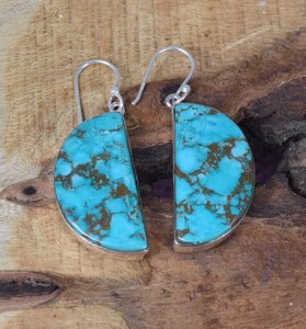Pendientes de Plata de Ley con Turquesa Natural, Joyería de Piedras Preciosas Hecha a Mano, Elegante Regalo para Mujer - Product Image 4