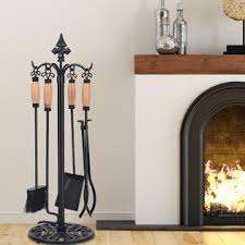 Juego de herramientas de hierro moderno para instalación de esquina para chimeneas de carbón de Villa - Product Image 5