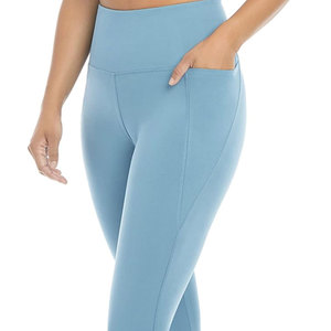 Mallas deportivas con logotipo personalizado para entrenamiento y gimnasio, pantalones de yoga para mujer, mallas de cintura alta con control de barriga para mujer - Product Image 5