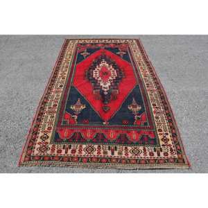 พรมขนสัตว์ชาติพันธุ์9x12สีแดงสีดำมีลวดลายเรขาคณิตพรมด้านข้างแบบนามธรรมสำหรับทางเดินข้างเตียงขนาด10มม. ได้รับการสนับสนุนจากน้ำยางหนา - Product Image 1