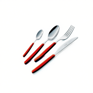 Ensemble de couverts de table en acier inoxydable chromé rouge P13BCM 73, 24 pièces, élégants couteaux à dîner pour la maison ou la restauration - Product Image 3