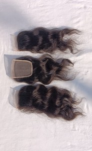 Bodywave 4*4ลูกไม้ปิดด้านหน้าหนังกำพร้าผมคนบราซิลผมหยิกอิตาลีสีธรรมชาติสำหรับผู้หญิงสีดำ - Product Image 6