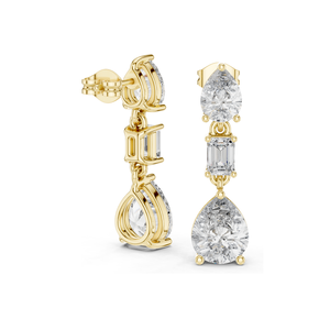Boucles d'oreilles pendantes en diamant de laboratoire 5,6 CT, clarté VVS-VS, or 18 carats, 14 carats, 10 carats et argent 925, or rose, or jaune, or blanc et moissanite - Product Image 6