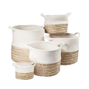 Recién llegado, cesta de almacenamiento tejida de algas marinas multifunción ecológica, maceta de flores hecha a mano, artesanía King Viet Vietnam - Product Image 3