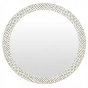 Cadre de miroir en incrustation d'os de conception moderne écologique fait à la main avec de la nacre pour la décoration murale par Crescnset Crafts - Product Image 5