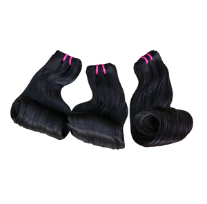 Wholesale <b>2023</b> Bouncy Curly Vietnamese Virgin Remy Hair Machine Double Weft Wavy Style Human Hair Extensions All Colors Suitable - Product Image 1