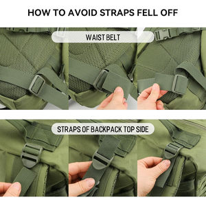 Sac à dos tactique à logo personnalisé pour la randonnée, les voyages et les aventures en plein air avec rangement spacieux et tissu imperméable durable - Product Image 5