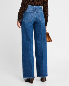 Casual Venta caliente azul lavado mujer Casual Jeans señoras Jeans pantalones de pierna ancha mujeres - Product Image 4