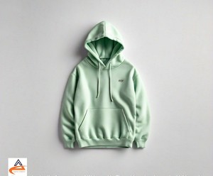 Sudadera con capucha de gran tamaño para hombre Heavy 350 GSM Green, forro polar transpirable de alta calidad para ropa cómoda de invierno - Product Image 5