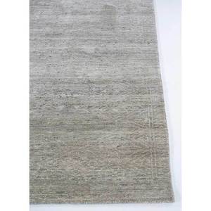 Tapis en soie noués à la main Gulmarg AKPS-3001 gris et noir, tapis en soie faits à la main pour la maison, la chambre, le couloir, patchwork abstrait de couleur unie - Product Image 4