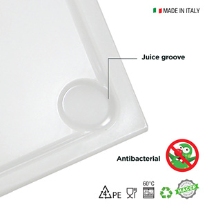 Antibatterico Extra THikness tagliere polietilene 21 5x18 7cm DEMOLLI Made in Italy multiuso Private Label succo Groove - Product Image 3