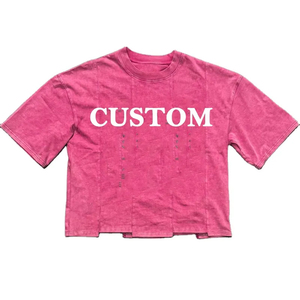 Coupe ample, T-shirt imprimé pour hommes 100% coton personnalisé ourlet concave de haute qualité Streetwear surdimensionné Vintage graphique lavage à l'acide - Product Image 4