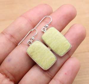 Ocean Jasper 925 Sterling Silver Gemstone Hook Earrings Handmade Natural Stone Jewelry Gift For Women - Product Image 4