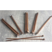 Lot de 18 paires d'aiguilles à tricoter en bois carbonisé, crochets à pointe unique, écologiques, pour le bricolage et le tissage professionnel