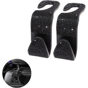 Ziciner 2 pz Bling seggiolino Auto poggiatesta gancio cristallo strass gancio per sedile posteriore portaoggetti Auto - Product Image 1