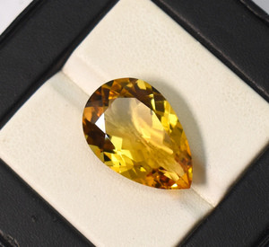 Natural <b>Citrine</b> Madeira Pear Faceted Brandy Colour 20X14X8 mm 12.87 Cts - Product Image 2