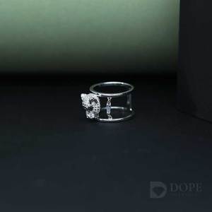 Anillo de Hip Hop de Lujo DOPE JEWELLS, Diseño Personalizado, Chapado en Oro de 14K, Acero Inoxidable, Estilo Exclusivo con Incrustaciones de Moissanita, Certificado IGI - Product Image 3