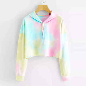 Nouveau sweat à capuche court tendance streetwear respirant imprimé pour l'hiver, logo personnalisé, super doux, pour femme - Product Image 6