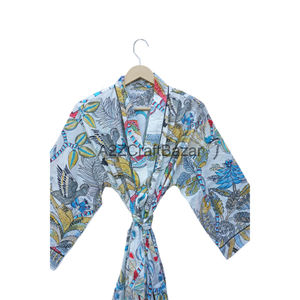 ชุดกิโมโนผ้าคอตตอนน้ำหนักเบาของผู้หญิงชุดเดรสผ้าคอตตอนเนื้อนุ่มออกแบบลายดอกไม้ไม่ซ้ำใครชุดเดรสสำหรับใส่ในฤดูร้อนชุดออกงานชายหาดตอนเย็นแบบลำลอง - Product Image 4