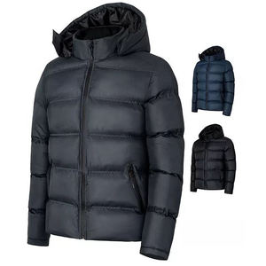 Veste matelassée pour hommes personnalisée OEM Veste d'hiver en laine à col montant avec fermeture éclair Veste en duvet résistant à l'eau coupe-vent - Product Image 1