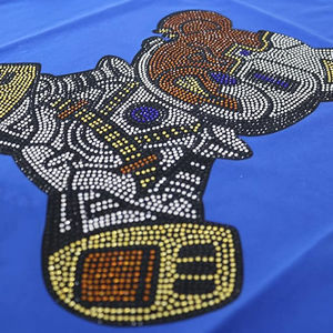 Nouveaux t-shirts personnalisés en strass, t-shirts bleu uni, logo de marque personnalisé, t-shirts en strass pour hommes - Product Image 5