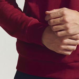 <b>Men</b> Sweatshirt With <b>Quarter</b> <b>Zip</b> Long Sleeves Custom Logo Design OEM Service Casual Wear Ribbed Cuffs / Waistband For Relaxed Fit - Product Image 6