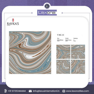 Carreaux vitrifiés numériques émaillés 600x600mm en porcelaine de style design moderne à haute brillance pour sol intérieur - Product Image 5