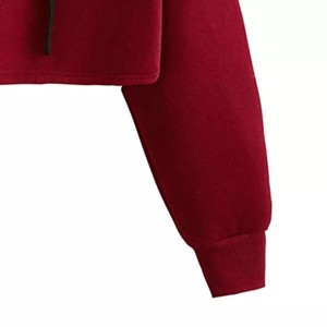 Custom Logo Crop <b>Top</b> Hoodie for Women With Embroidered Design Hooded Fitness Style for <b>Winter</b> Season - Product Image 4