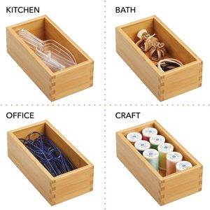 Contenedor de almacenamiento de bambú, cajón organizador, cajas para despensa de cocina, gabinete, estante, isla o encimera, sostiene aperitivos - Product Image 4