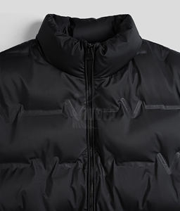 Veste en duvet sans manches pour homme, multi-poches avec fermeture à glissière, col montant en polyester et coton imperméable pour l'hiver - Product Image 1